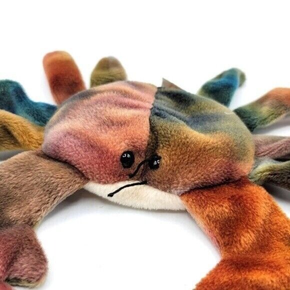Ty Beanie Babies Claude Crab Plush Brown Green 7.5" Tie Dye Crustacean Vintage - Picture 2 of 7
